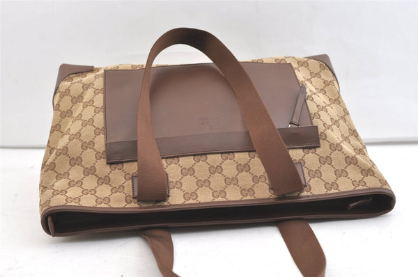Authentic GUCCI Vintage Shoulder Tote Bag GG Canvas Leather 0190426 Brown 1926K