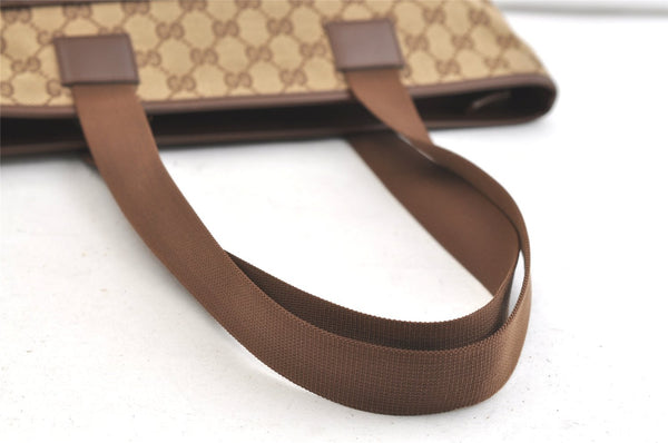 Authentic GUCCI Vintage Shoulder Tote Bag GG Canvas Leather 0190426 Brown 1926K