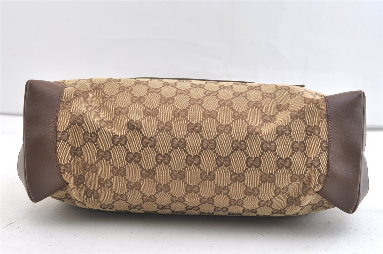 Authentic GUCCI Vintage Shoulder Tote Bag GG Canvas Leather 0190426 Brown 1926K