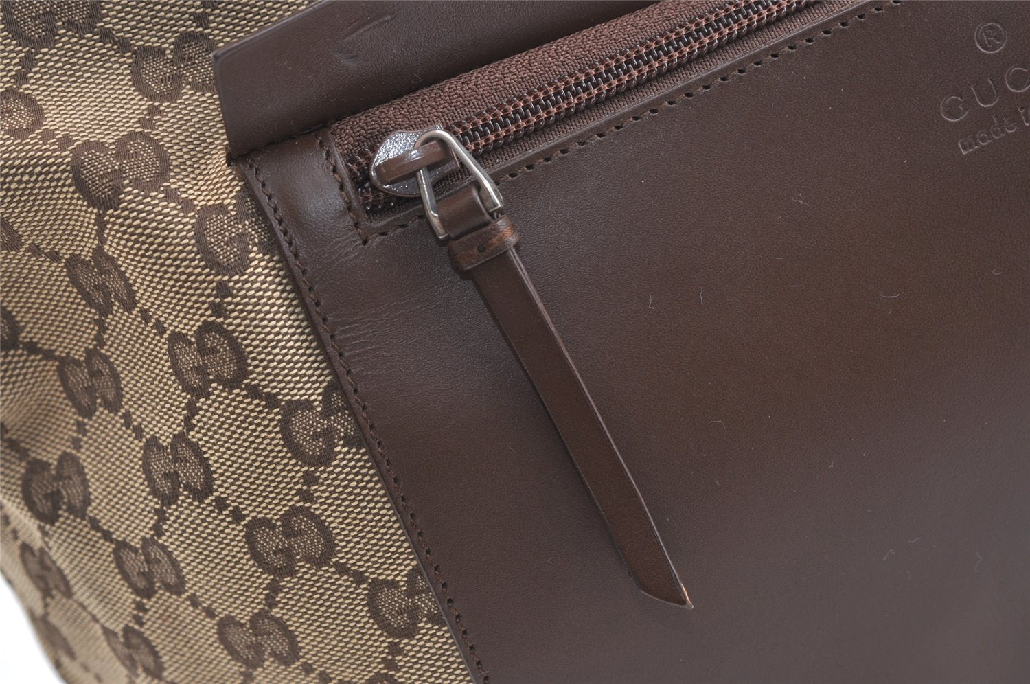 Authentic GUCCI Vintage Shoulder Tote Bag GG Canvas Leather 0190426 Brown 1926K