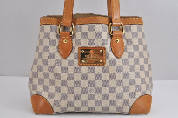 Authentic Louis Vuitton Damier Azur Hampstead PM N51207 Shoulder Tote Bag 1927J