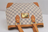 Authentic Louis Vuitton Damier Azur Hampstead PM N51207 Shoulder Tote Bag 1927J