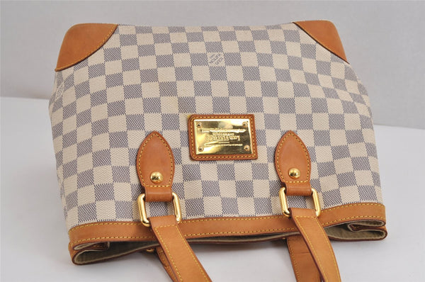 Authentic Louis Vuitton Damier Azur Hampstead PM N51207 Shoulder Tote Bag 1927J