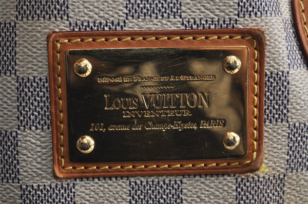 Authentic Louis Vuitton Damier Azur Hampstead PM N51207 Shoulder Tote Bag 1927J