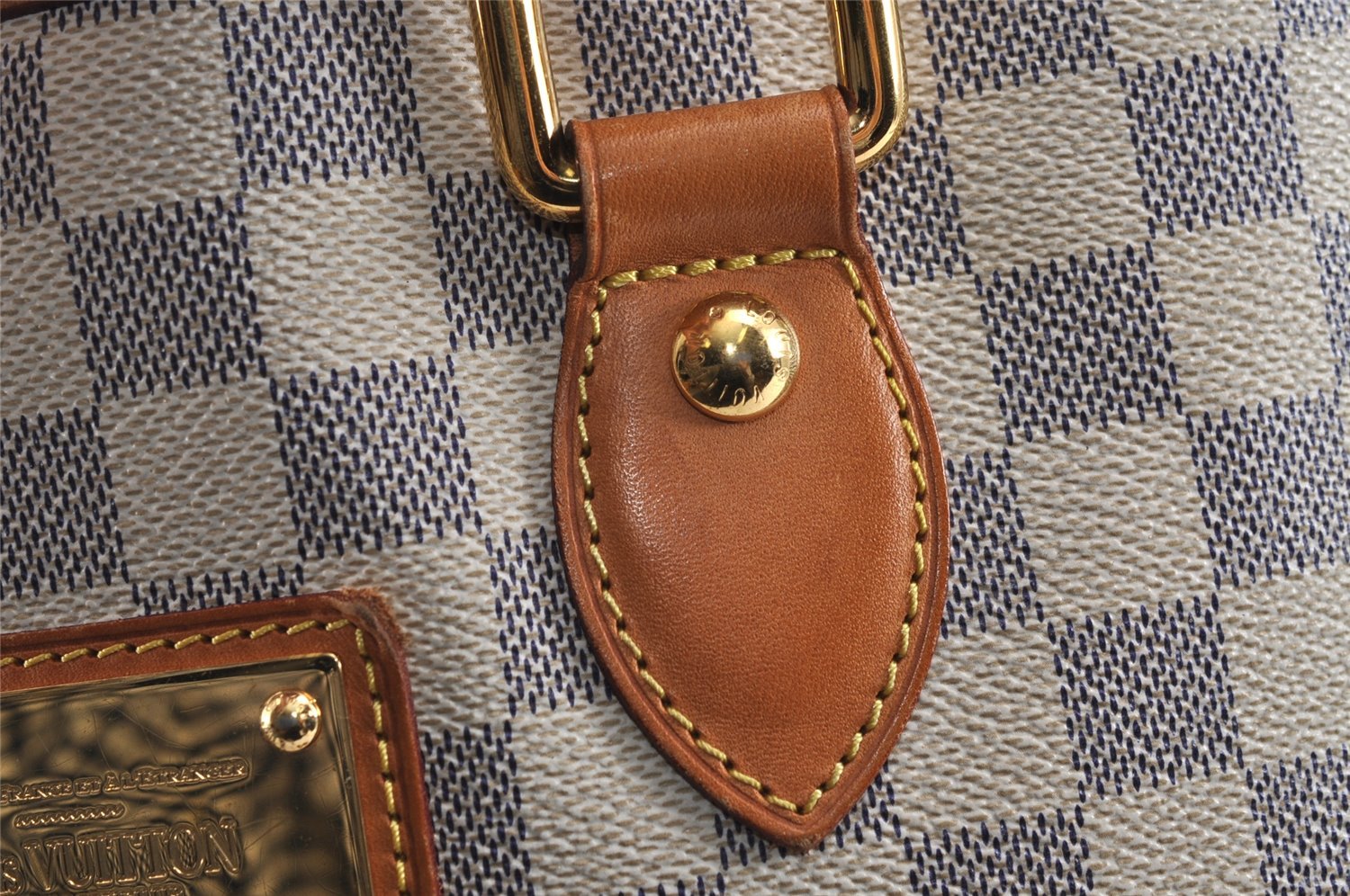 Authentic Louis Vuitton Damier Azur Hampstead PM N51207 Shoulder Tote Bag 1927J