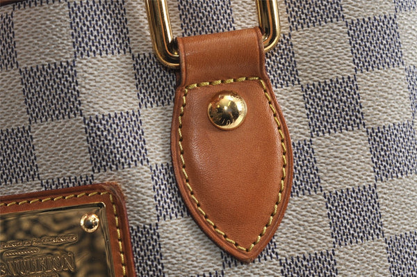 Authentic Louis Vuitton Damier Azur Hampstead PM N51207 Shoulder Tote Bag 1927J