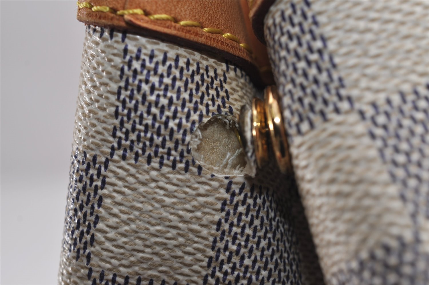 Authentic Louis Vuitton Damier Azur Hampstead PM N51207 Shoulder Tote Bag 1927J