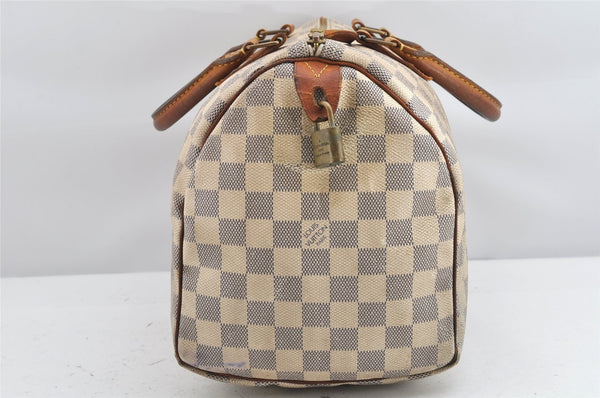 Authentic Louis Vuitton Damier Azur Speedy30 Hand Boston Bag N41533 LV 1927K