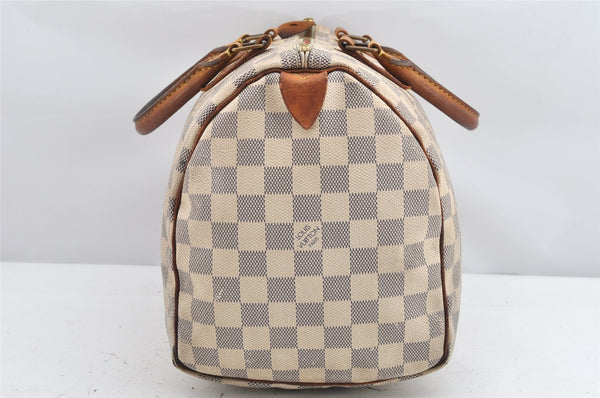 Authentic Louis Vuitton Damier Azur Speedy30 Hand Boston Bag N41533 LV 1927K