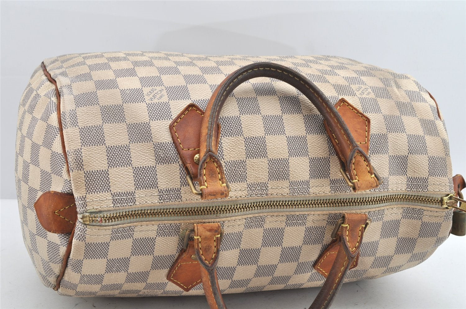 Authentic Louis Vuitton Damier Azur Speedy30 Hand Boston Bag N41533 LV 1927K