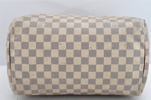 Authentic Louis Vuitton Damier Azur Speedy30 Hand Boston Bag N41533 LV 1927K