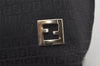 Authentic FENDI Zucchino Shoulder Tote Bag Purse Canvas Leather Black 1928J