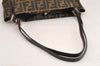 Authentic FENDI Zucca Vintage Shoulder Tote Bag Purse Canvas Leather Brown 1929J