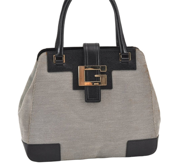 Authentic GUCCI Shoulder Hand Bag Purse Canvas Leather 0021103 Black 1930K