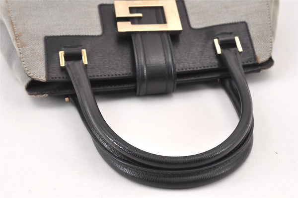 Authentic GUCCI Shoulder Hand Bag Purse Canvas Leather 0021103 Black 1930K