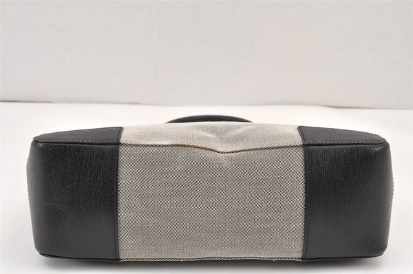 Authentic GUCCI Shoulder Hand Bag Purse Canvas Leather 0021103 Black 1930K