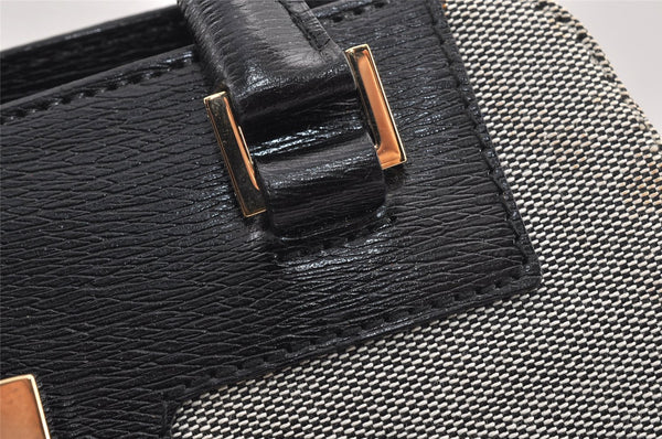 Authentic GUCCI Shoulder Hand Bag Purse Canvas Leather 0021103 Black 1930K