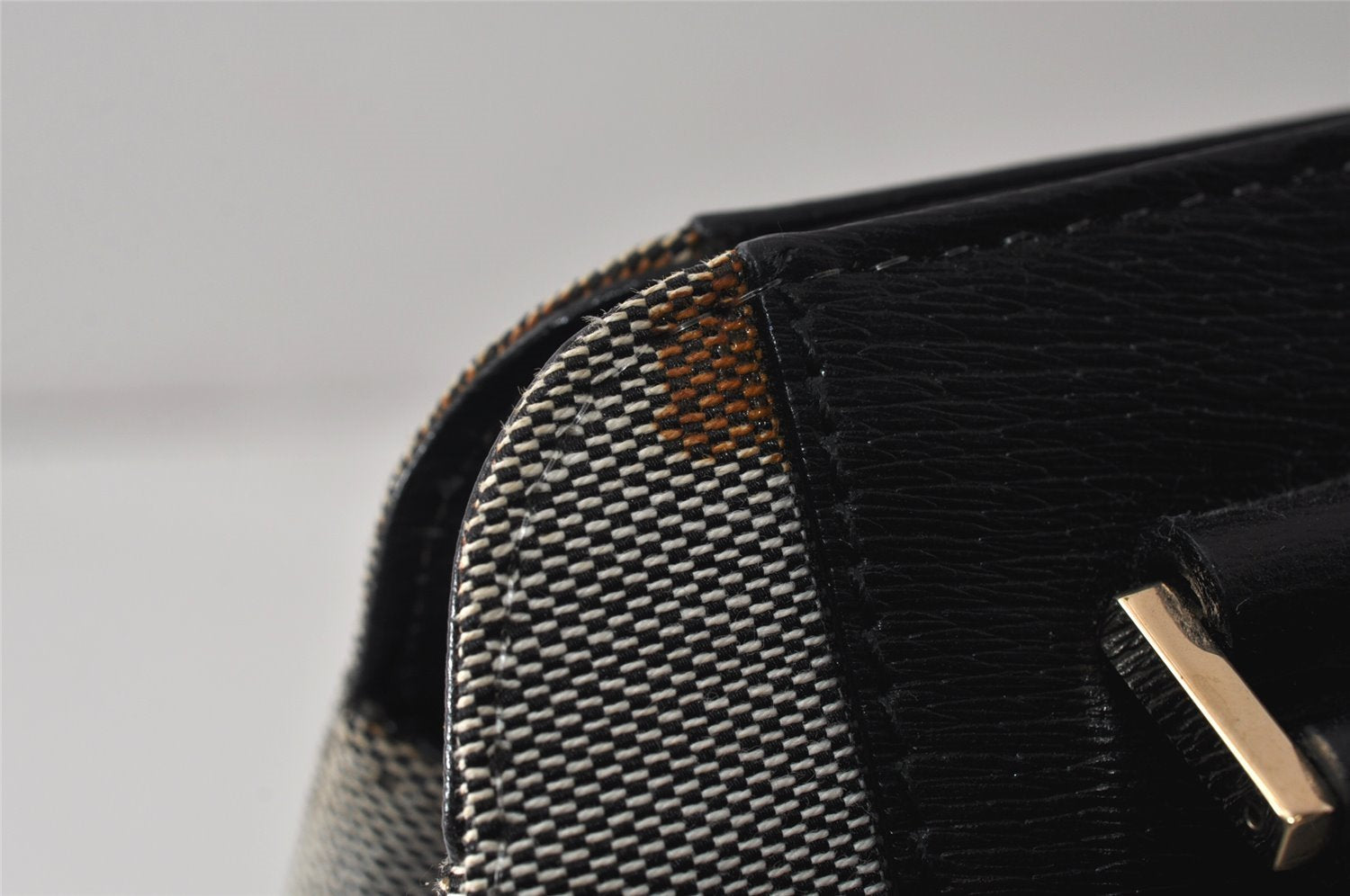Authentic GUCCI Shoulder Hand Bag Purse Canvas Leather 0021103 Black 1930K