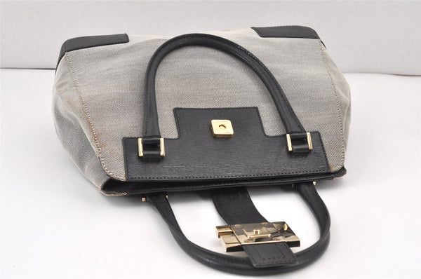 Authentic GUCCI Shoulder Hand Bag Purse Canvas Leather 0021103 Black 1930K