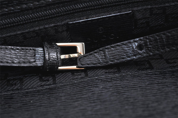 Authentic GUCCI Shoulder Hand Bag Purse Canvas Leather 0021103 Black 1930K