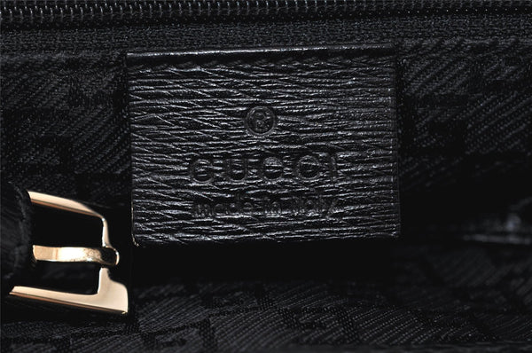 Authentic GUCCI Shoulder Hand Bag Purse Canvas Leather 0021103 Black 1930K