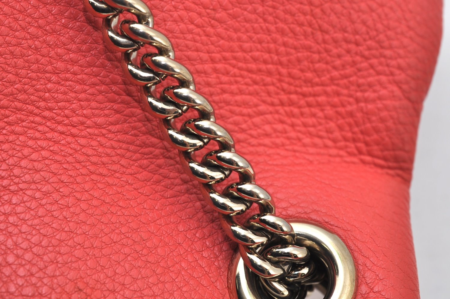 Authentic GUCCI SOHO Tassel Shoulder Tote Bag Chain Leather 308982 Pink 1931J