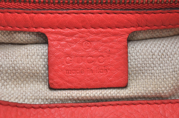 Authentic GUCCI SOHO Tassel Shoulder Tote Bag Chain Leather 308982 Pink 1931J