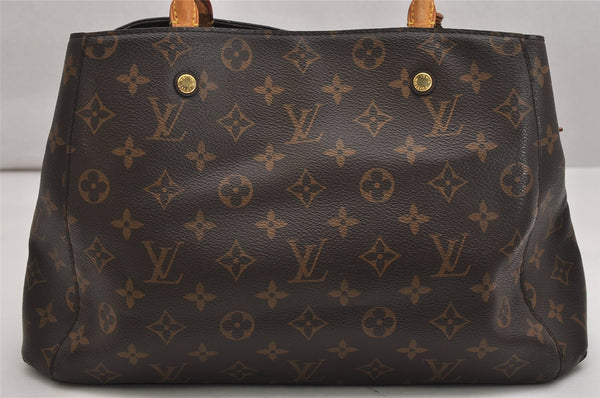 Authentic Louis Vuitton Monogram Montaigne MM 2Way Hand Bag M41056 LV 1931K