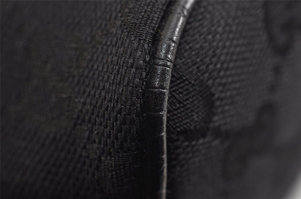 Authentic GUCCI Hand Bag Pouch Purse GG Canvas Leather 071982123 Black 1932J