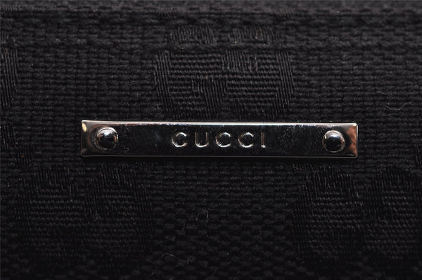 Authentic GUCCI Hand Bag Pouch Purse GG Canvas Leather 071982123 Black 1932J