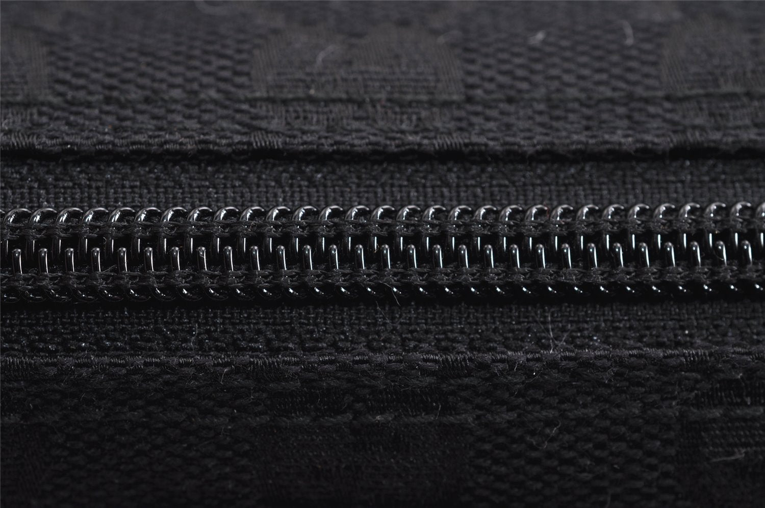 Authentic GUCCI Hand Bag Pouch Purse GG Canvas Leather 071982123 Black 1932J