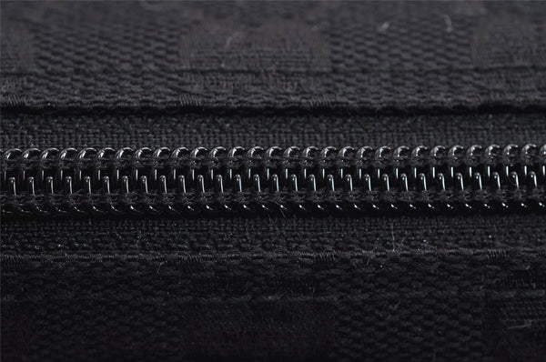 Authentic GUCCI Hand Bag Pouch Purse GG Canvas Leather 071982123 Black 1932J