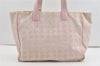 Authentic CHANEL New Travel Line Shoulder Tote Bag Nylon Leather Pink 1933J