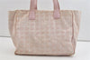 Authentic CHANEL New Travel Line Shoulder Tote Bag Nylon Leather Pink 1933J