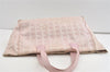 Authentic CHANEL New Travel Line Shoulder Tote Bag Nylon Leather Pink 1933J