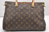 Authentic Louis Vuitton Monogram Pallas 2Way Hand Bag Brown M40907 LV 1933K