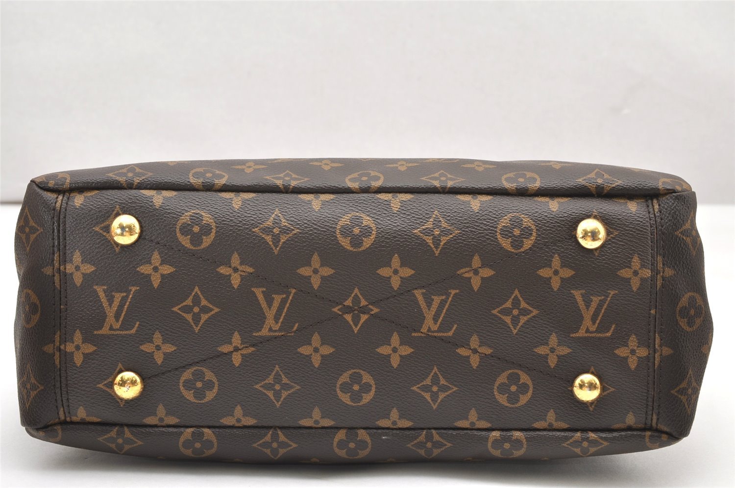 Authentic Louis Vuitton Monogram Pallas 2Way Hand Bag Brown M40907 LV 1933K