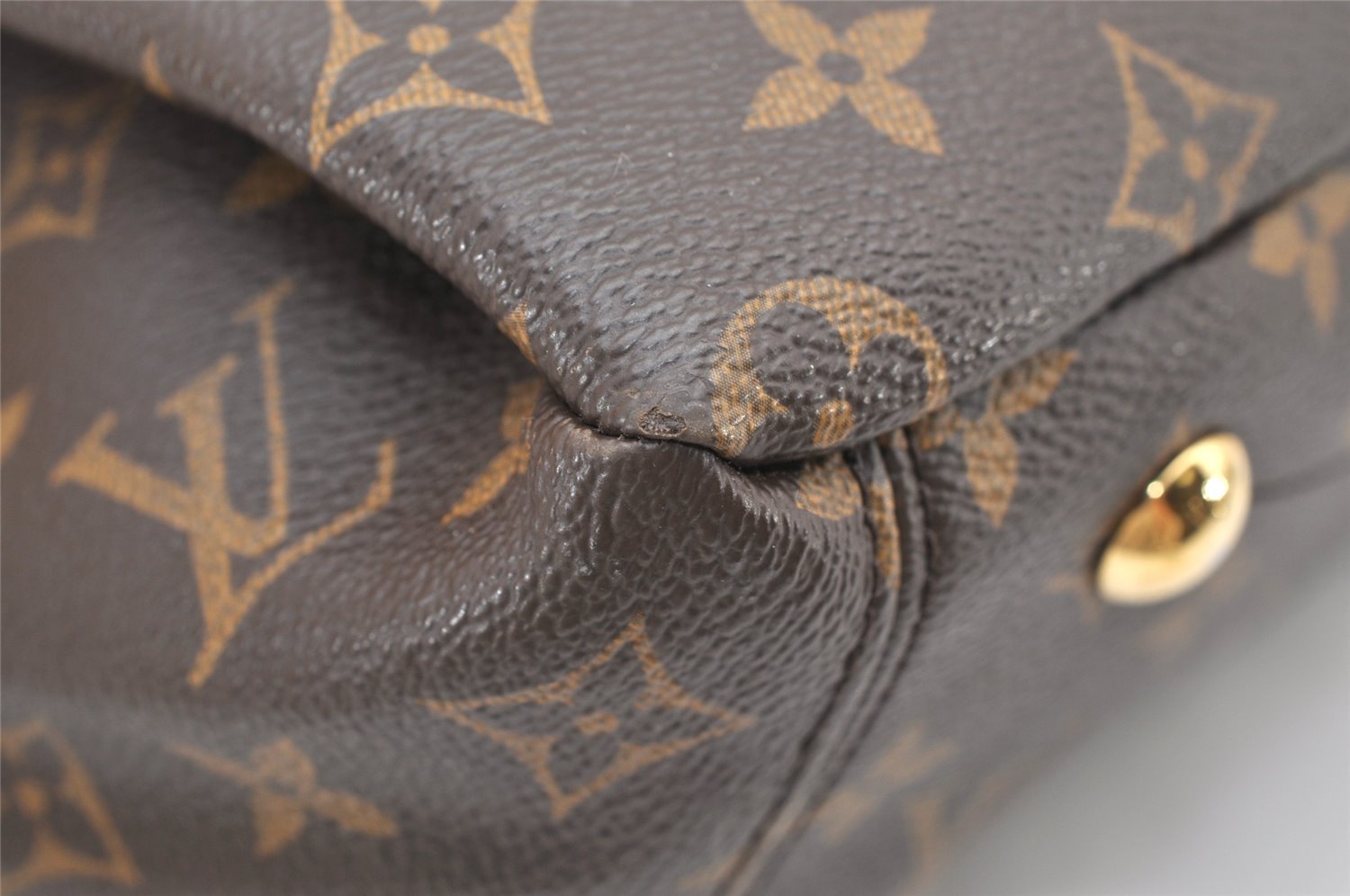 Authentic Louis Vuitton Monogram Pallas 2Way Hand Bag Brown M40907 LV 1933K