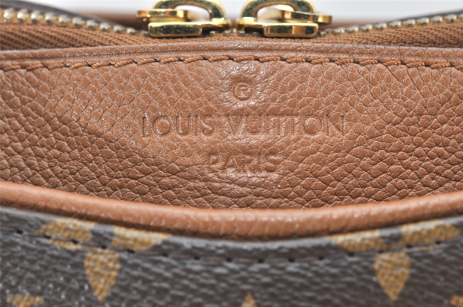 Authentic Louis Vuitton Monogram Pallas 2Way Hand Bag Brown M40907 LV 1933K
