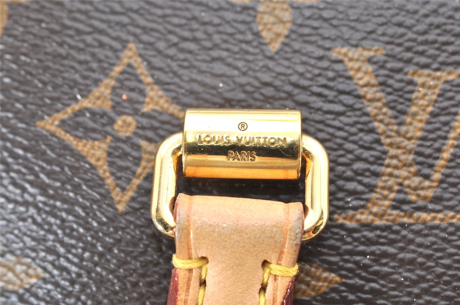 Authentic Louis Vuitton Monogram Pallas 2Way Hand Bag Brown M40907 LV 1933K