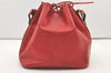 Authentic Louis Vuitton Epi Petit Noe Shoulder Drawstring Bag M44107 Red 1934J
