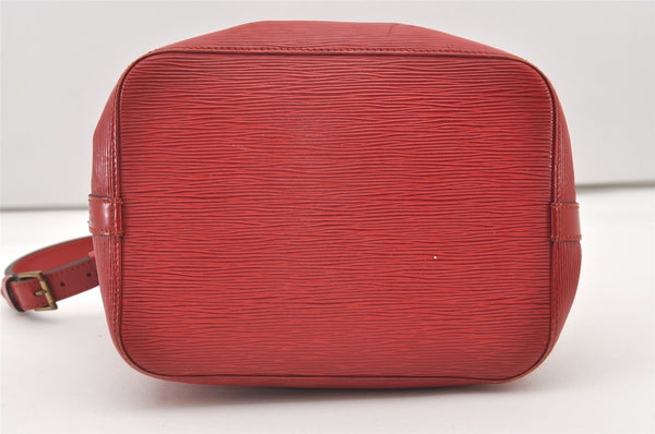 Authentic Louis Vuitton Epi Petit Noe Shoulder Drawstring Bag M44107 Red 1934J