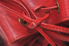 Authentic Louis Vuitton Epi Petit Noe Shoulder Drawstring Bag M44107 Red 1934J