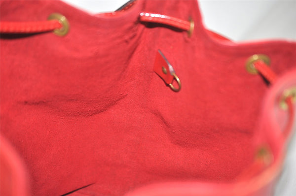 Authentic Louis Vuitton Epi Petit Noe Shoulder Drawstring Bag M44107 Red 1934J