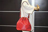 Authentic Louis Vuitton Epi Petit Noe Shoulder Drawstring Bag M44107 Red 1934J