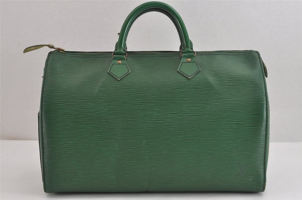 Authentic Louis Vuitton Epi Speedy 35 Hand Boston Bag Green M42994 LV 1935J