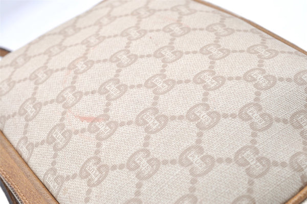 Authentic GUCCI GG Plus PVC Leather Shoulder Cross Body Bag Purse White 1936I