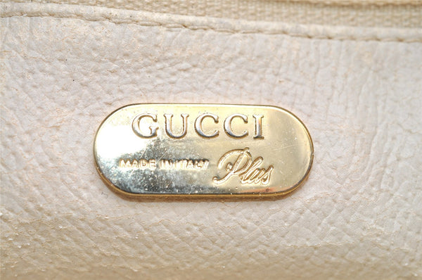 Authentic GUCCI GG Plus PVC Leather Shoulder Cross Body Bag Purse White 1936I