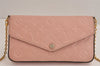 Auth Louis Vuitton Monogram Empreinte Pochette Felice Shoulder Bag Pink 1937J