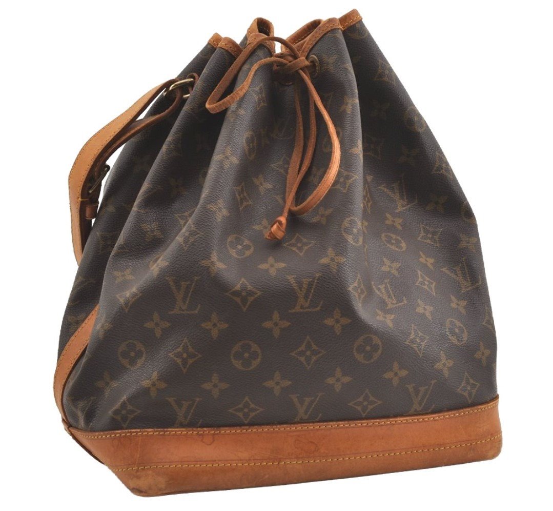 Authentic Louis Vuitton Monogram Noe Shoulder Drawstring Bag M42224 LV 1942J